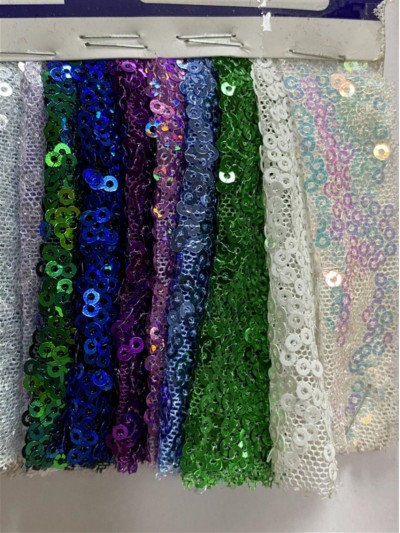 GZ-XP 珠片彈性網亂花閃光布   幅寬：125-130cm   成分：100% / 珠片PET 細節-1